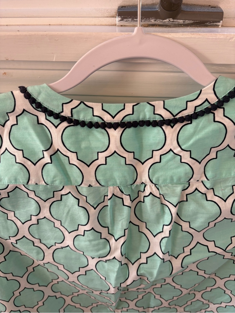 Crown & Ivy Mint and Black Geometric Tassel Dress or Beach Cover Up - Picture 5 of 7